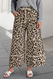 Leopard Wide Leg Cropped Pants