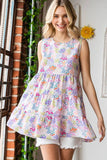 LAVENDER FLORAL TIERED TOP