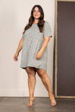 SAGE PETITE FLORAL SHORTS SLEEVES MINI DRESS