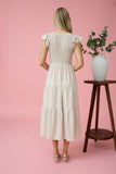FLUTTER SLEEVE MAXI DRESS