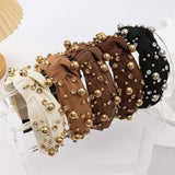 Multi Gold Ball  Rhinestone Knot Headband