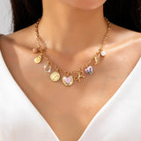 Pink Heart & Western Charm Necklace