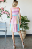 MULTI COLOR STRIPE PRINT DRESS