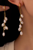 18K STAINLESS STEEL TARNISH FREE PEARL DROP EAR