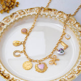 Pink Heart & Western Charm Necklace
