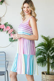 MULTI COLOR STRIPE PRINT DRESS