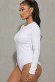 Solid Long Sleeve Round Neck Bodysuit