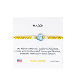 Stretchy Gold Bead Heart Birthstone Bracelets for Kids