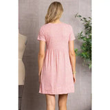 BLUSH FLORET PRINT BUTTON-DOWN MIDI DRESS