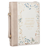 Bible Cover Fashion Cream Everything Beautiful Ecc 3:11 L