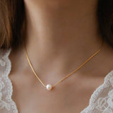 18K STAINLESS STEEL TARNISH FREE PEARL NECKLACE