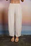 TEXTURED HIGH ELASTIC WAIST LOUNGE PANTS