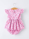 Baby Girls Romper-Spring Floral Print