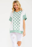 Checker Contrast Pocket Top