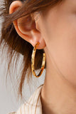18K STAINLESS STEEL TARNISH FREE HAMMERED HOOPS