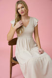 FLUTTER SLEEVE MAXI DRESS