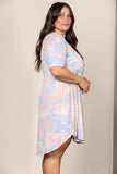 PASTEL BLUE BABY DOLL SHORT SLEEVES MIDI DRESS