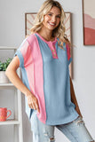 Women's Twist Rib Color Block Knit Top Plus