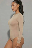 Solid Long Sleeve Round Neck Bodysuit