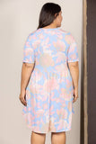PASTEL BLUE BABY DOLL SHORT SLEEVES MIDI DRESS