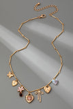CHARM NECKLACE-HEARTS FLOWER BOW BUTTERFLY