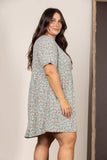 SAGE PETITE FLORAL SHORTS SLEEVES MINI DRESS