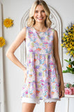 LAVENDER FLORAL TIERED TOP