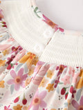 Thanksgiving Pumpkin Embroidery Smack Floral Baby Girl Dress