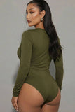 Solid Long Sleeve Round Neck Bodysuit