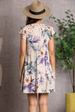 TAUPE TROPICAL BUTTERFLY SLEEVES MINI DRESS