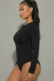 Solid Long Sleeve Round Neck Bodysuit