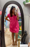 Lapel Zipper Pocket Loose Straight Dress