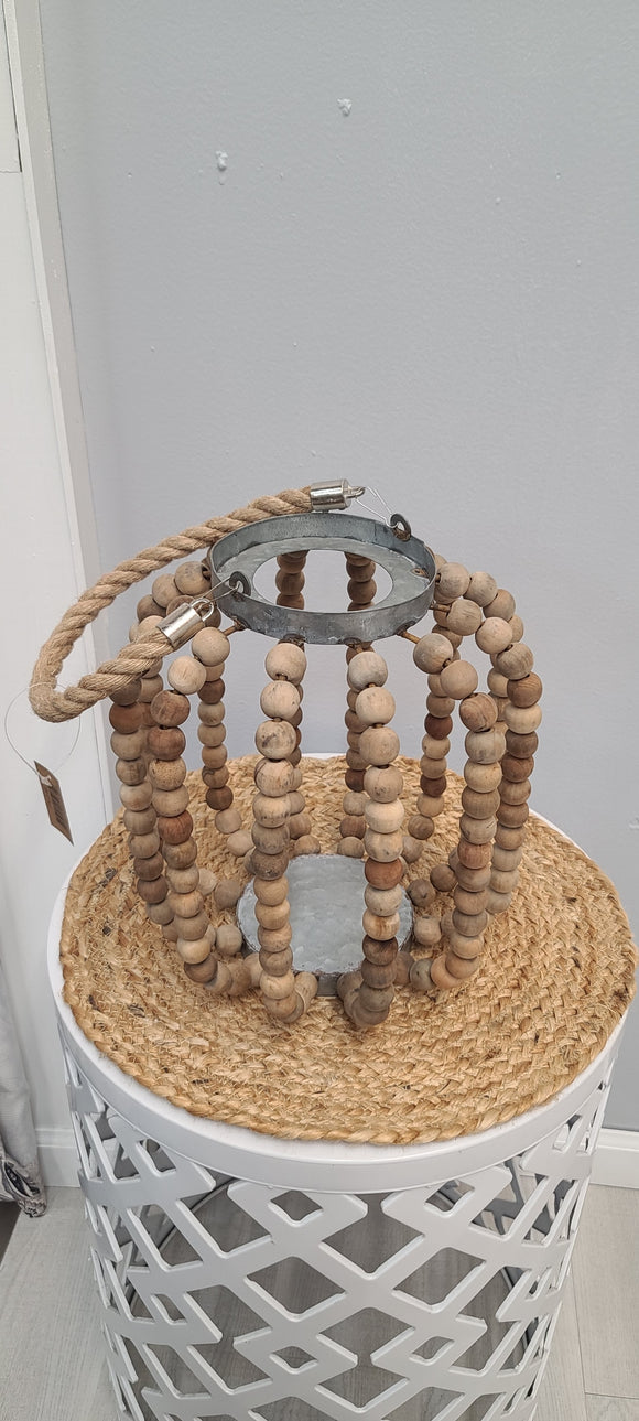 Tall Wooden Bead Lantern