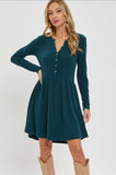 Bella Brushed Ribbed Button Dress