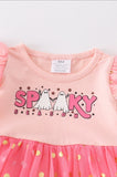 Pink "Spooky" Ruffle Tulle Baby Romper