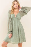 Dusty Sage Ditsy Floral Dress