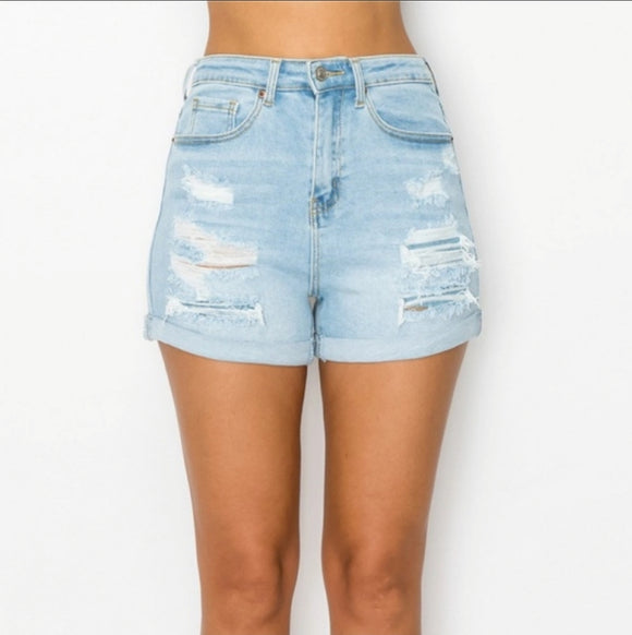 Jimmy Authentic Rip and Repair Cuffed Mom Shorts