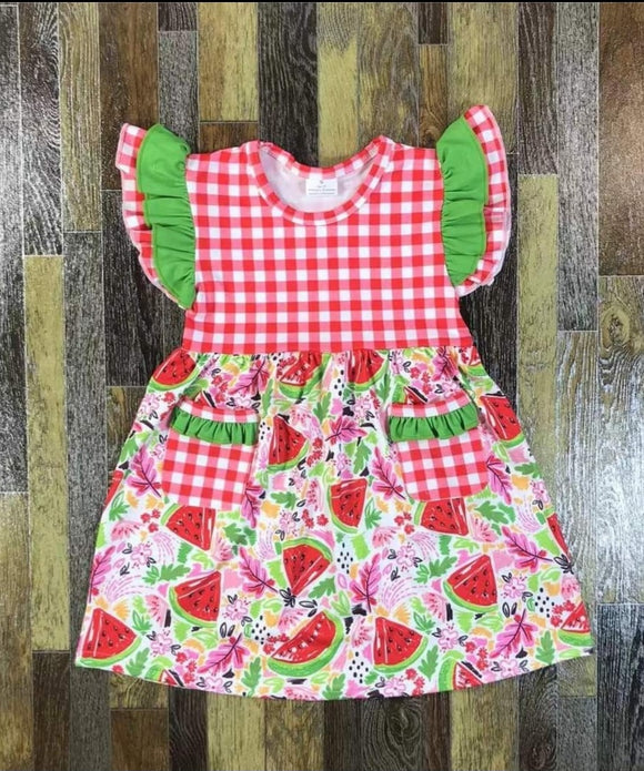 Watermelon Crawl Dress