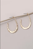 Hammered U Shape Hoop Drop Earrings