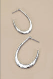 Hammered U Shape Hoop Drop Earrings