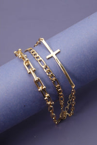 Triple Multi Bracelets with Large Cross