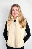 Brandy Puffy Zip-Up Vest w/ Pockets