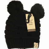 Baby Solid Double Pom Cc Beanie