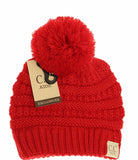 Kids Solid Pom Cc Beanie