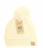 Kids Solid Pom Cc Beanie