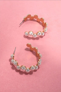 Pearl Zig Zag Hoop Earrings