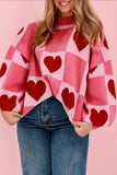 Heart Patchwork Valentine Knit Sweater