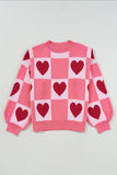 Heart Patchwork Valentine Knit Sweater