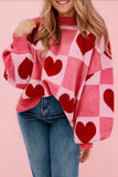 Heart Patchwork Valentine Knit Sweater