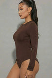 Solid Long Sleeve Round Neck Bodysuit